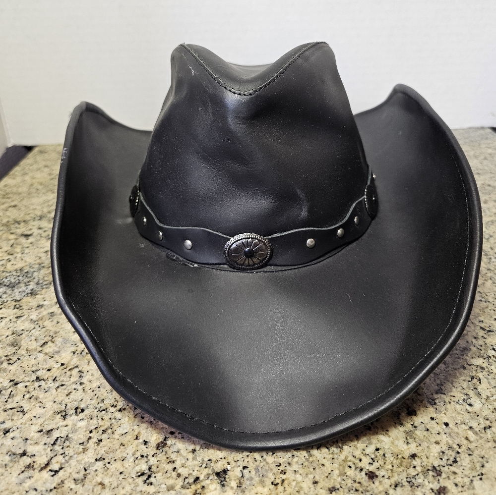 Stetson Black Leather Rodeo Drive Cowboy Hat